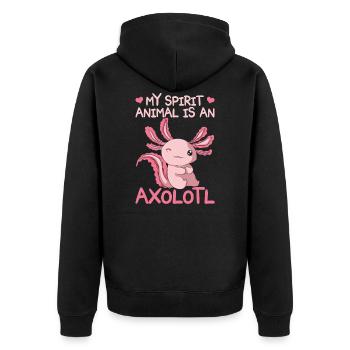Cadeau de spiritualité Amphibian Axolotl - Veste à capuche bio Premium Unisexe - noir - Dos - Nico (187cm)