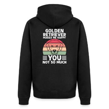 GOLDEN RETRIEVER MAKES ME HAPPY YOU NOT SO MUCH - Veste à capuche bio Premium Unisexe - noir - Dos - Nico (187cm)