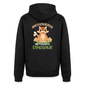 Ankylosaurus Dinosaur Gift Kids - Unisex Premium Organic Zip Hoodie - black - Back - Nico (187cm)
