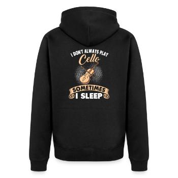 Violoncello Cello Cellospieler Cellist Jazz Musik - Unisex Premium Bio Zip Hoodie - Schwarz - Hinten - Nico (187cm)