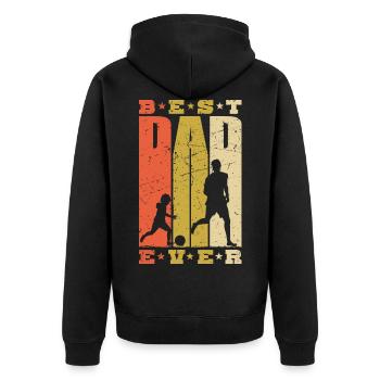 Best Dad Ever Vater Sohn Papa Fußball Fußballer - Unisex Premium Bio Zip Hoodie - Schwarz - Hinten - Nico (187cm)