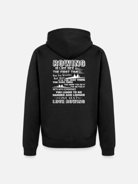 Rowing Love Rowing - Unisex Premium Organic Zip Hoodie - black