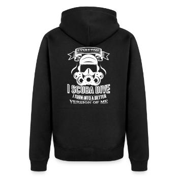 Tauchen Jedes Mal, wenn ich tauchen tauchen - Unisex Premium Bio Zip Hoodie - Schwarz - Hinten - Nico (187cm)