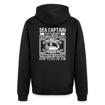 Capitaine de mer la partie la plus difficile du capitaine de mer - Veste à capuche bio Premium Unisexe - noir - Dos - Nico (187cm)