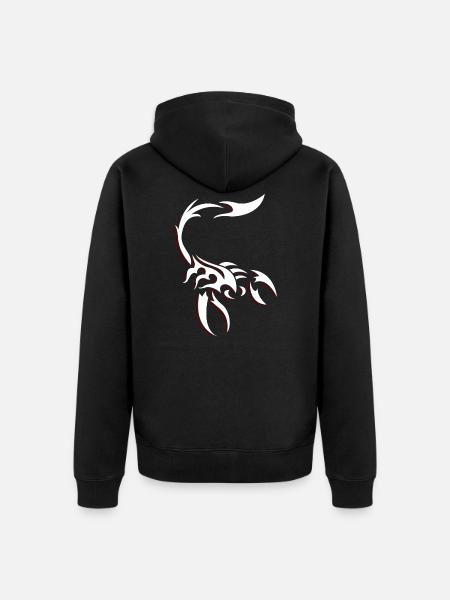 Tribal Scorpio - Unisex Premium Organic Zip Hoodie - black