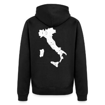 Italien - cooles Grunch T-Shirt für den Italiener - Unisex Premium Bio Zip Hoodie - Schwarz - Hinten - Nico (187cm)