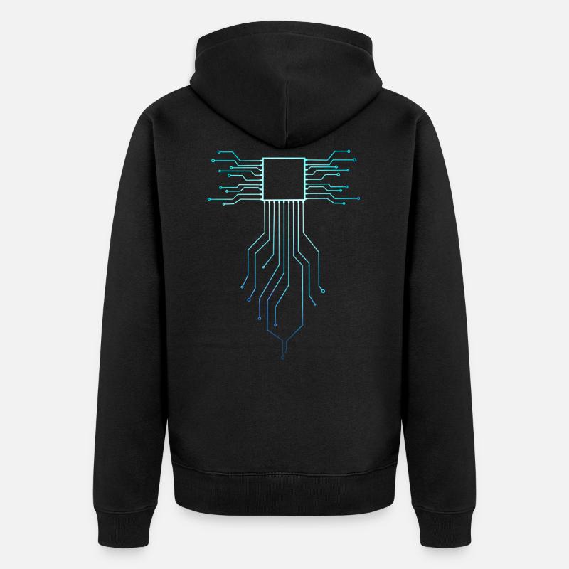 CPU PRINTED CIRCUIT BOARD - Unisex Premium Organic Zip Hoodie - black