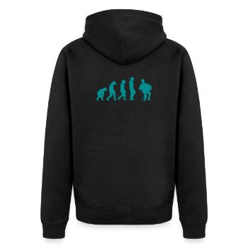 Akkordeon Evolution Akkordeon - Unisex Premium Bio Zip Hoodie - Schwarz - Hinten - Nico (187cm)