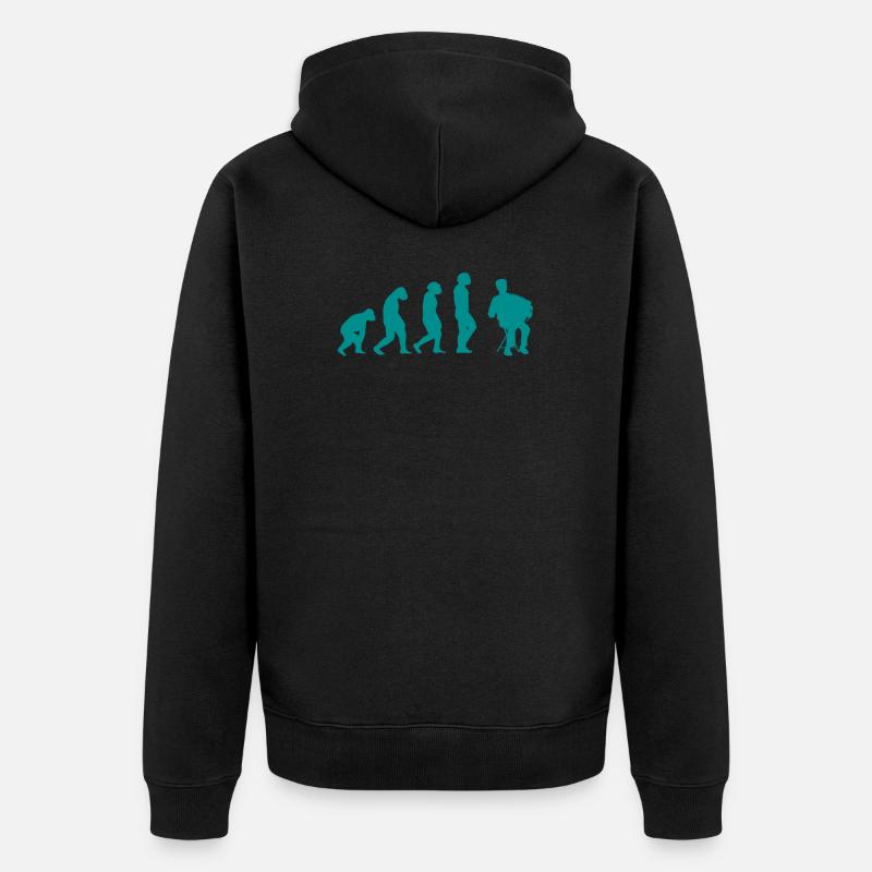 Akkordeon Evolution Akkordeon - Unisex Premium Bio Zip Hoodie - Schwarz