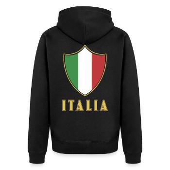 Italia Mode Italia Jersey - Unisex Premium Organic Zip Hoodie - black - Back - Nico (187cm)
