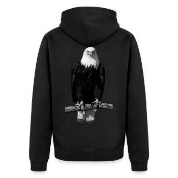 Aigle T Shirt weisskopfseeadler oiseau animal motif - Veste à capuche bio Premium Unisexe - noir - Dos - Nico (187cm)