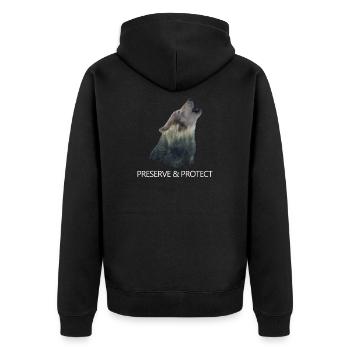Réserve & Protect Wolf Changement climatique - Veste à capuche bio Premium Unisexe - noir - Dos - Nico (187cm)