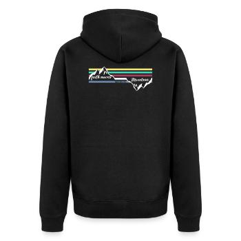 Faith Can Move Mountains - Christliche Geschenke - Unisex Premium Bio Zip Hoodie - Schwarz - Hinten - Nico (187cm)