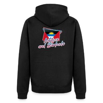 Antigua et Barbuda - Veste à capuche bio Premium Unisexe - noir - Dos - Nico (187cm)