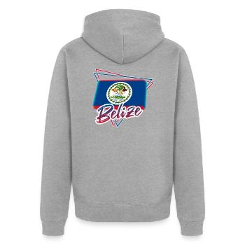 Belize - Unisex Premium Bio Zip Hoodie - Grau meliert - Hinten - Nico (187cm)