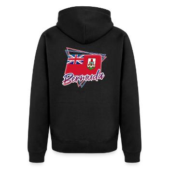 Bermuda - Unisex Premium Organic Zip Hoodie - black - Back - Nico (187cm)
