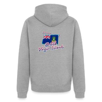 Îles Vierges britanniques - Veste à capuche bio Premium Unisexe - gris chiné - Dos - Nico (187cm)