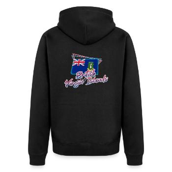 Britische Jungferninseln - Unisex Premium Bio Zip Hoodie - Schwarz - Hinten - Nico (187cm)
