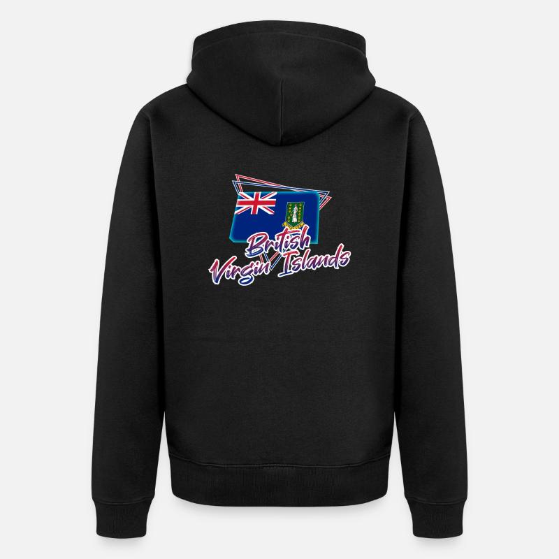 Îles Vierges britanniques - Veste à capuche bio Premium Unisexe - noir