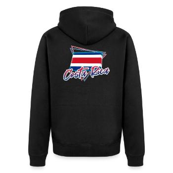 Costa Rica - Unisex Premium Bio Zip Hoodie - Schwarz - Hinten - Nico (187cm)