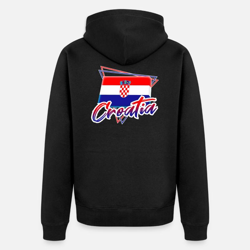 Kroatien - Unisex Premium Bio Zip Hoodie - Schwarz
