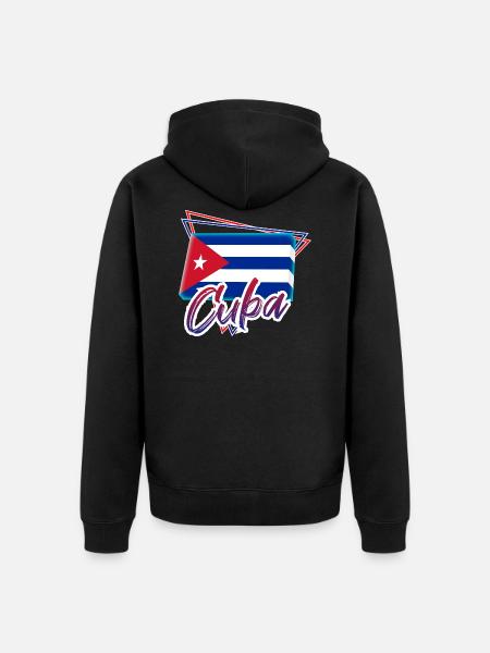 Cuba - Unisex Premium Organic Zip Hoodie - black