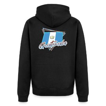 Guatemala - Unisex Premium Organic Zip Hoodie - black - Back - Nico (187cm)