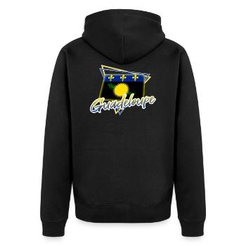 Guadeloupe - Unisex Premium Bio Zip Hoodie - Schwarz - Hinten - Nico (187cm)