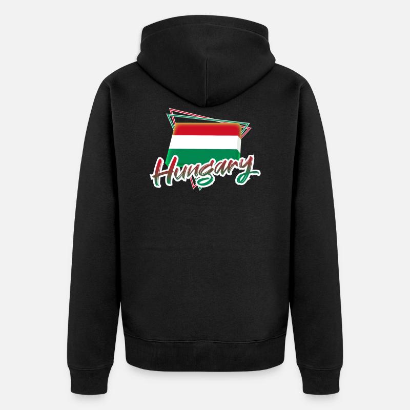 Ungarn - Unisex Premium Bio Zip Hoodie - Schwarz
