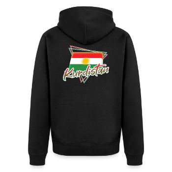 Kurdistan - Veste à capuche bio Premium Unisexe - noir - Dos - Nico (187cm)
