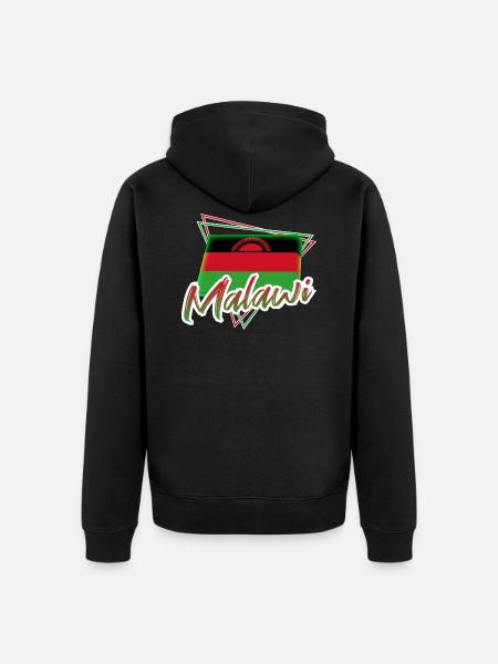 Malawi - Unisex Premium Organic Zip Hoodie - black