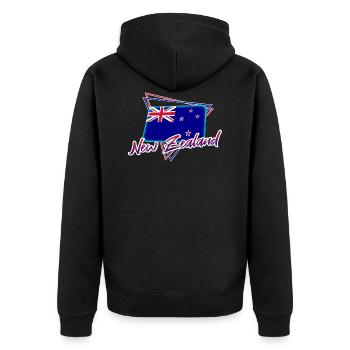 Nouvelle-Zélande - Veste à capuche bio Premium Unisexe - noir - Dos - Nico (187cm)