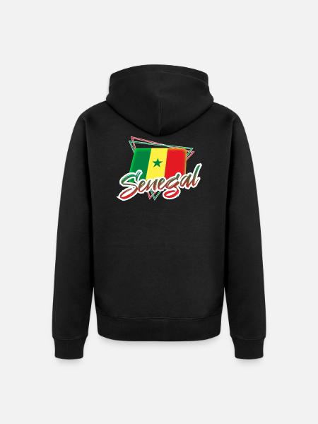 Senegal - Unisex Premium Organic Zip Hoodie - black