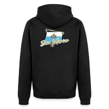 Saint-Marin - Veste à capuche bio Premium Unisexe - noir - Dos - Nico (187cm)