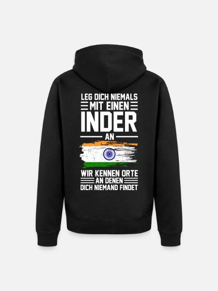 Drapeau indien Inde - Veste à capuche bio Premium Unisexe - noir