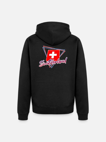 Switzerland - Unisex Premium Organic Zip Hoodie - black