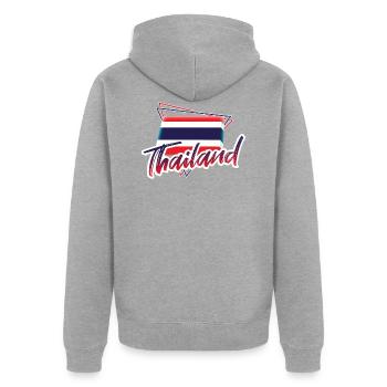 Thaïlande - Veste à capuche bio Premium Unisexe - gris chiné - Dos - Nico (187cm)