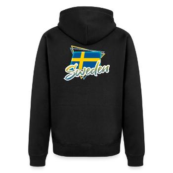 Suède - Veste à capuche bio Premium Unisexe - noir - Dos - Nico (187cm)