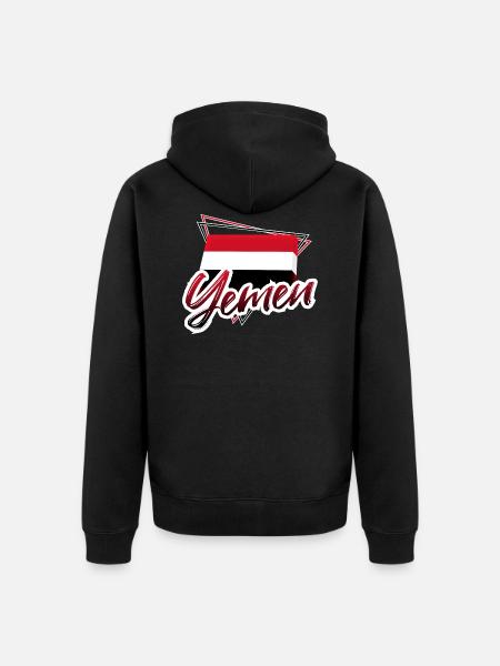 Yemen - Unisex Premium Organic Zip Hoodie - black