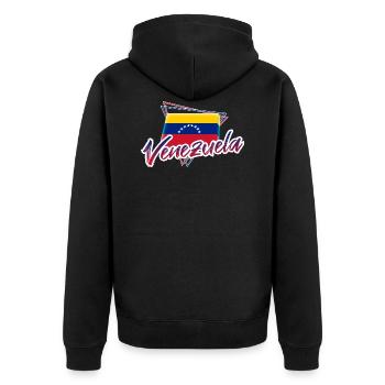 Venezuela - Veste à capuche bio Premium Unisexe - noir - Dos - Nico (187cm)