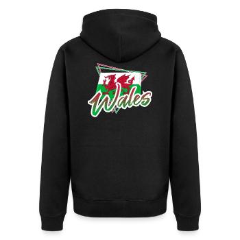 Pays de Galles - Veste à capuche bio Premium Unisexe - noir - Dos - Nico (187cm)