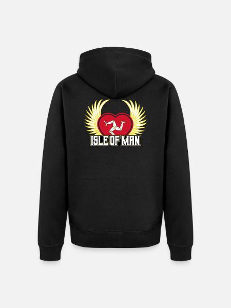 Isle Of Man - Unisex Premium Organic Zip Hoodie - black