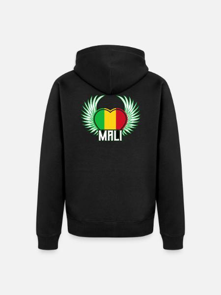 Mali - Unisex Premium Organic Zip Hoodie - black