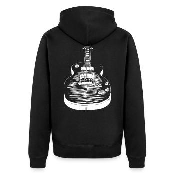 Guitar - Les Paul - Unisex Premium Organic Zip Hoodie - black - Back - Nico (187cm)