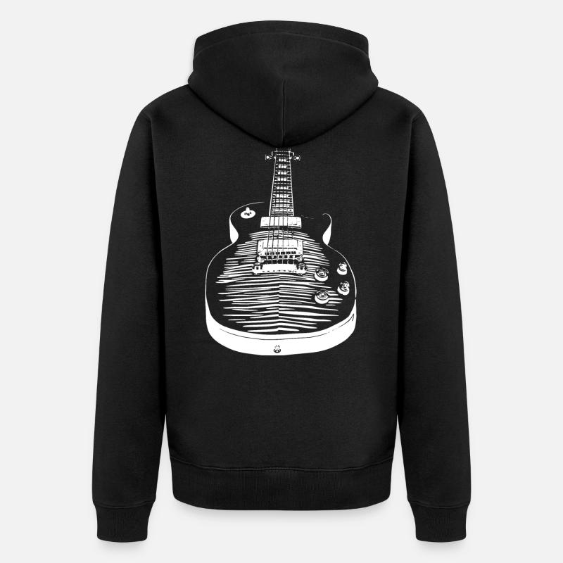 Gitarre - Les Paul - Unisex Premium Bio Zip Hoodie - Schwarz