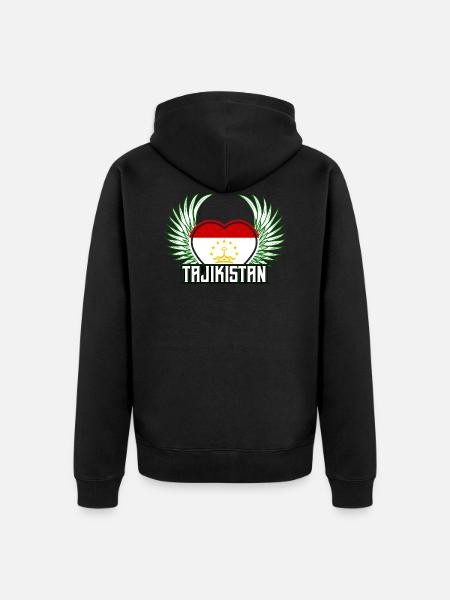 Tadschikistan - Unisex Premium Bio Zip Hoodie - Schwarz