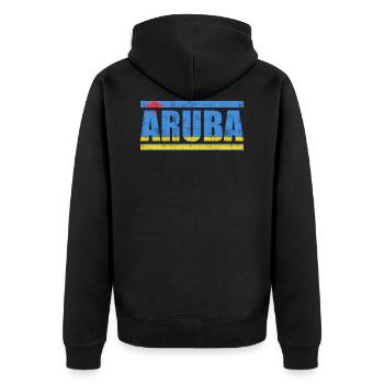 Aruba - Unisex Premium Organic Zip Hoodie - black - Back - Nico (187cm)