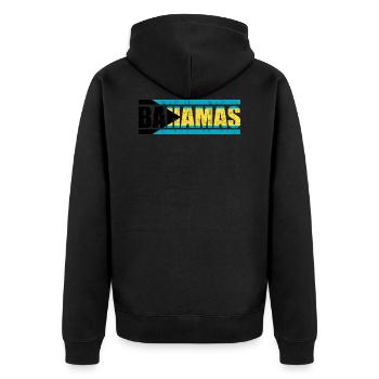 Bahamas - Unisex Premium Bio Zip Hoodie - Schwarz - Hinten - Nico (187cm)