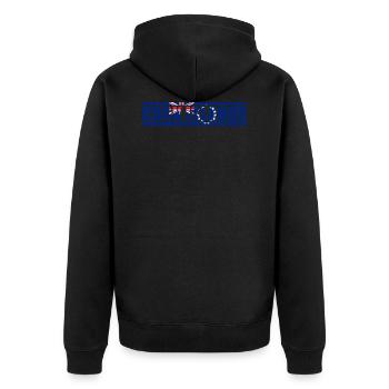 Cook Islands - Unisex Premium Organic Zip Hoodie - black - Back - Nico (187cm)