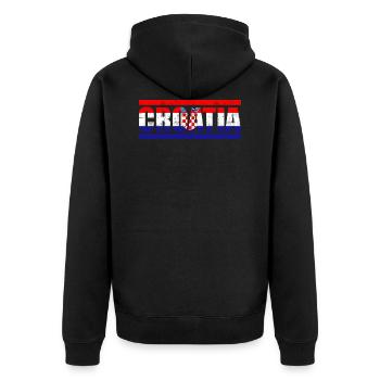 Kroatien - Unisex Premium Bio Zip Hoodie - Schwarz - Hinten - Nico (187cm)